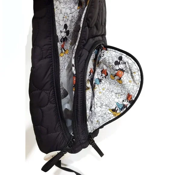 Vera Bradley Mickey Mouse Sling Backpack Quilted Black Disney Minnie Springs 3 - Picture 5 of 7